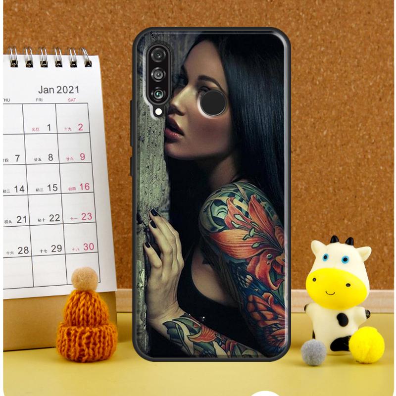 Sexy Tattoo Girl For Huawei Nova Y61 Y60 Y70 Y72 Y73 Y90 Y91 12i 11i 3i 7i 8i 9 10 SE P20 P40 P30 Lite Case