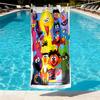 Sesame Street Print Beach Towel Design, Soft, Lightweight. for Home Bathroom, Spa, Pool, Yoga, Surfing, Camping, Gift for Family, Friend