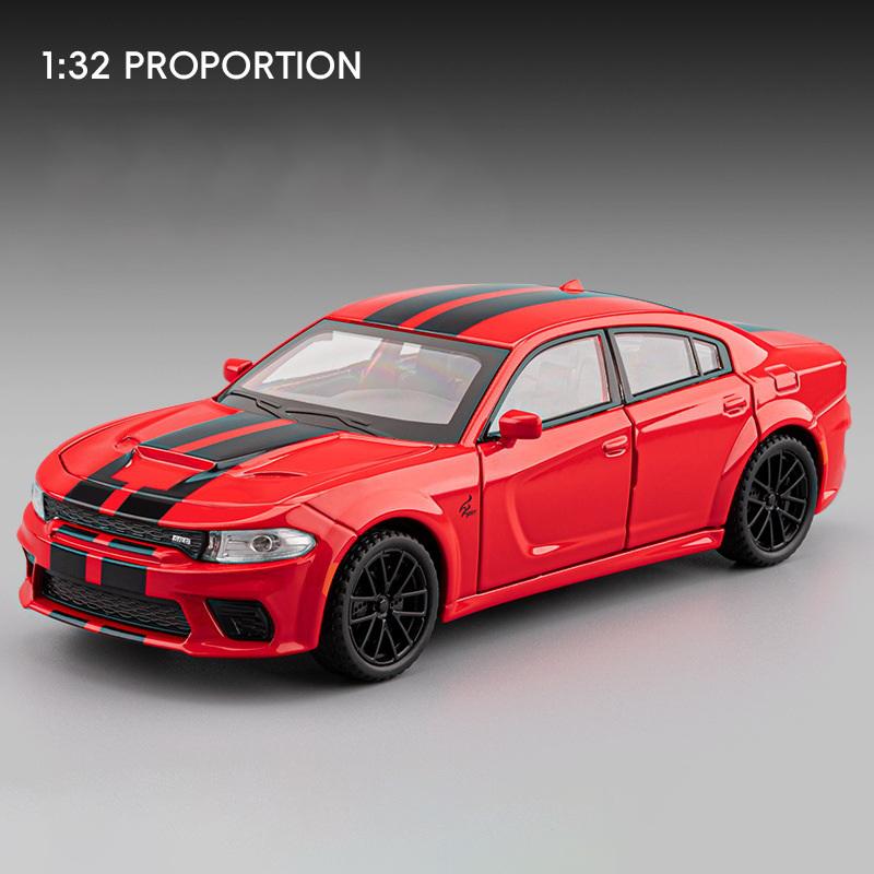 1/32 DODGE Charger SRT Hellcat Alloy Sports Car Model Diecast Toy Muscle Vehicles Car Model Simulation Sound and Light Kids Gift
