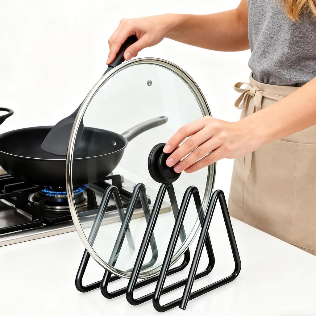 Держатель разделочной доски Компактная треугольная подставка Настольный органайзер-подставка для противней, крышек, кухонной утвари для шкафа