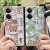 Wristband Cartoon Phone Case For Realme P3 Ultra 5G Anti-knock Lanyard Silicone Wrist Strap Waterproof Phone Holder Cute