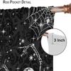 Dancing Skeleton Bonfire Full Moon Spider Web Vintage Damask Blackout Rod Pocket Curtain Gothic Spooky Elegant Bedroom Rest Bay