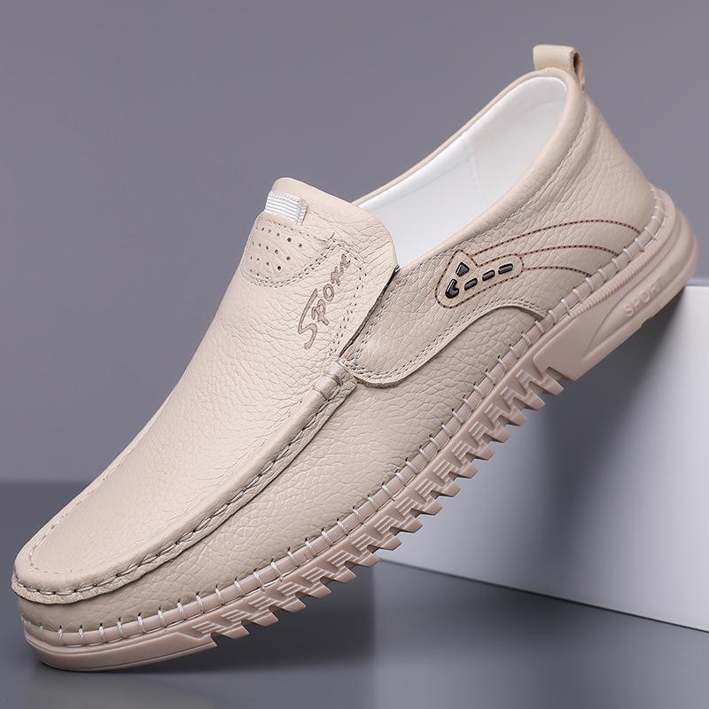 Fashion Men's Walking Shoes Genuine Leather Outdoor Driving Shoes Light Antiskid Casual Leather Oxford Shoes Business Loafers
