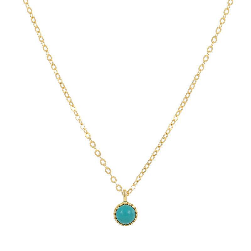 Ожерелье для женщин Banyan Tree S925 с подвеской из серебра и бирюзы - элегантная японская и корейская ретро-цепочка на ключицу