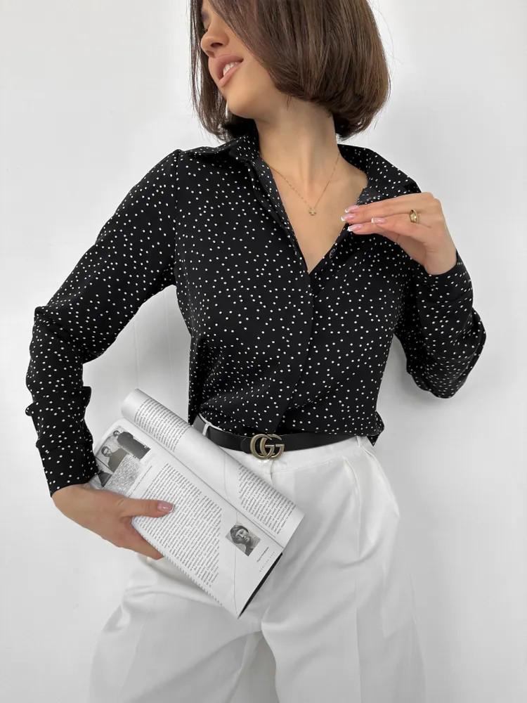 Европейско-американская приталенная рубашка с длинным рукавом: Элегантный и современный