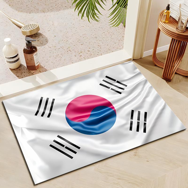 National Flag Floor Mat Entrance Shoe Changing Area Foot Mat Dirt Resistant and Non Slip Mat Washable Bathroom Floor Mat