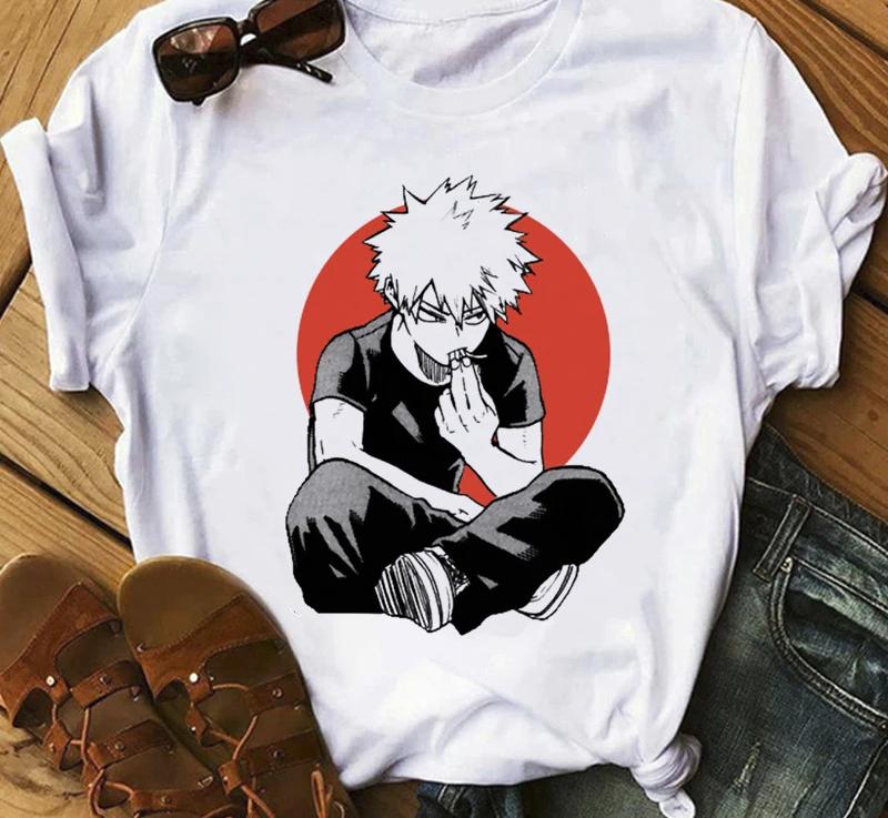 Japanese Anime My Hero Academia Graphic Print T Shirt Fashion Casual Crew Neck Short Sleeve Plus Size T Shirt Unisex