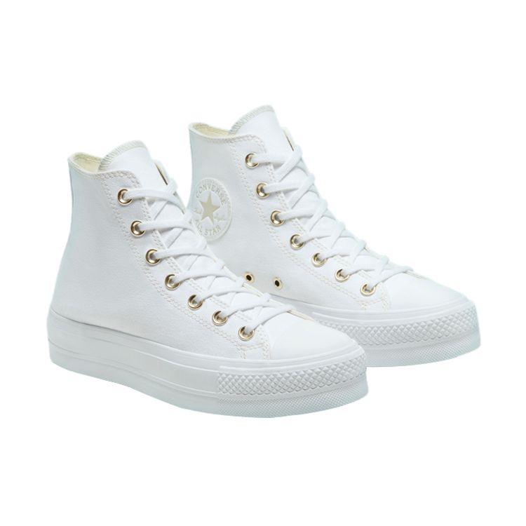 Converse Высокие белые женские кроссовки на платформе Chuck Taylor All Star Gold 568380C
