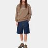 Carhartt WIP Мужская толстовка Carhartt с буквенным принтом и логотипом, с круглым вырезом, длинным рукавом, цвет Хаки I030546-24E-XX