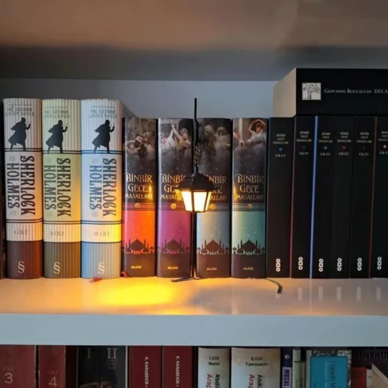 Винтажная книжная полка Светодиодная лампа 1 шт. Фонарь в библиотечном стиле Теплый ночник для офиса гостиной Украшение