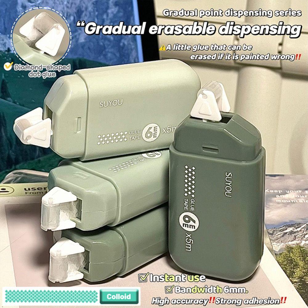 6pcs Gradient Color Dot Glue Tape High Viscosity Double-sided Adhesive Tape  School Office