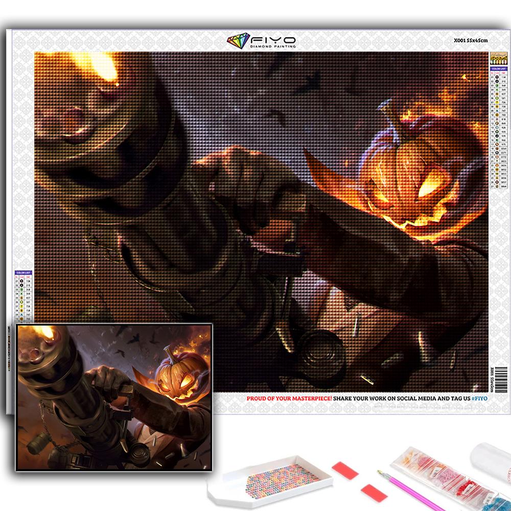 Алмазная картина Хэллоуин Страшная голова тыквы Человек Алмазная мозаика Ремесло Алмазная вышивка Картина