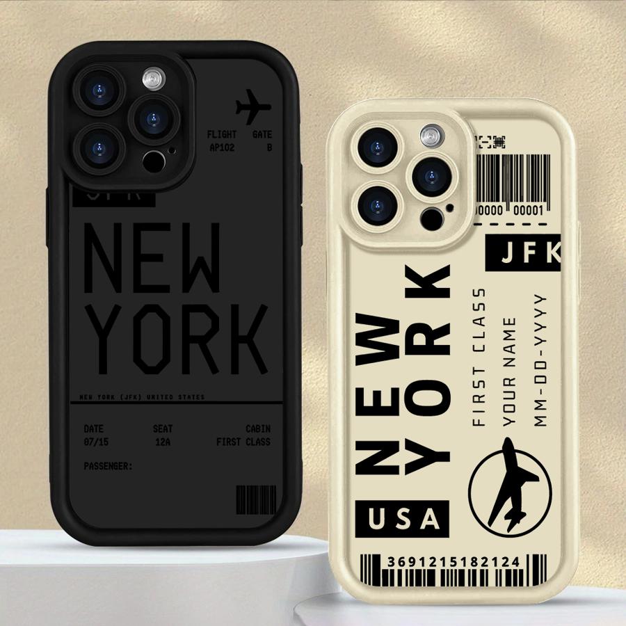 Мягкий чехол для телефона Fly To New York для iPhone 13 12 11 Pro Max XR XS Max 16e 15 16 14 Plus 17 Air