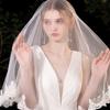 Head Covering White Bridal Veil Lace Bridal Tulle Veil Retro European Wedding Veil  Wedding Photos