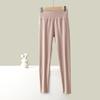 Women's High-Waisted Warm Slimming Pants - Brushed, Thickened, Stretchy, Plus Size, Cropped, Solid Color for Autumn/Winter