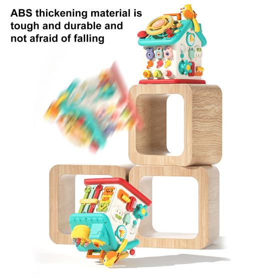 Toddler Six-sided Busy House with LED Light Fine Motor Skills Multi-functional Kids Sensory