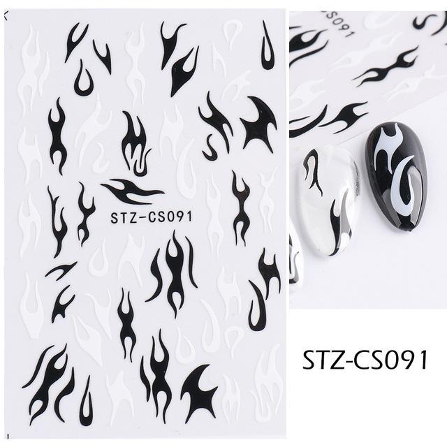 Nail Art Sticker, French Bronzing Scribbled Metal Gold Line Adhesive Nail Sticker