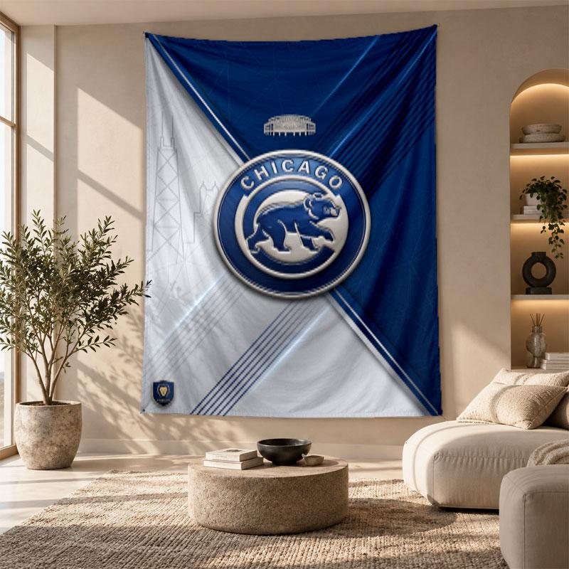 Decorative Tapestry,Chicago Cubs Printed Wall Art, Lightweight Wall Hanging For Bedroom Background