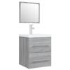 3114169 vidaXL Vanity Unit with Integrated Basin Sonoma Grey Engineered Wood