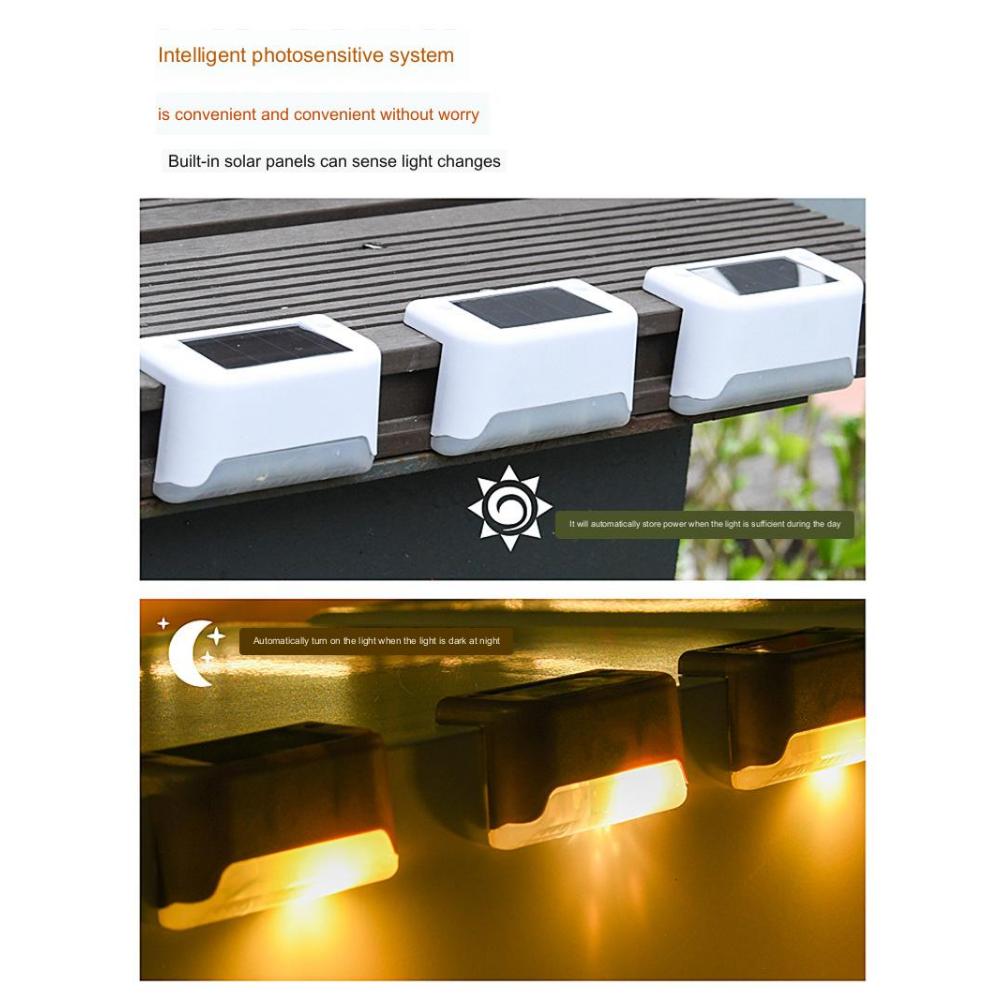 Солнечные фонари Ступеньки Освещение для забора Перила Освещение Лестничные фонари Уличные светодиодные ступенчатые светильники Украшение сада Настенные светильники