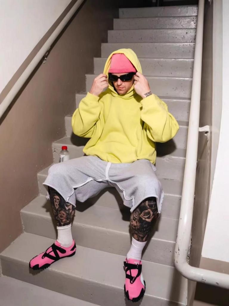 SKYLRK 2025SS Solid Color Distressed Fleece-Lined Hooded Cardigan - Bieber Style