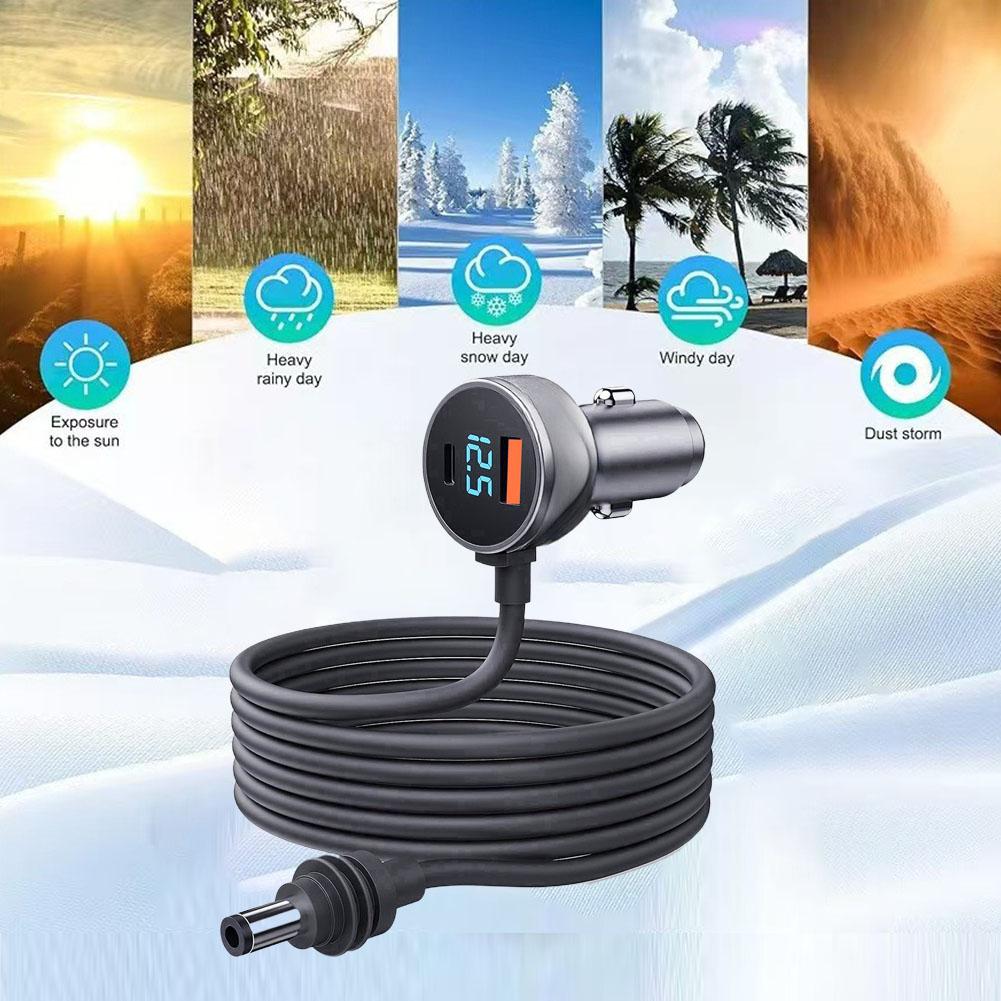 3 м 5 м для Starlink Mini Digital 3-в-1 автомобильная зарядка 2025 автомобильный адаптер питания постоянного тока функциональный Multi U7V1