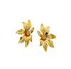 Copper-plated 18K gold light luxury premium contrasting flower stud earrings female S925 silver needle exaggerated personalized ins earrings