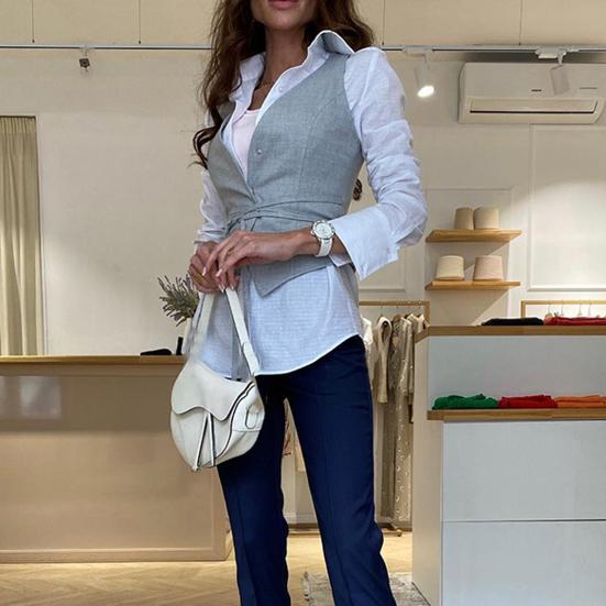 Женский весенне-летний жилет с глубоким v-образным вырезом, повседневный жилет без рукавов на шнуровке, облегающий однотонный праздничный жилет, уличная одежда