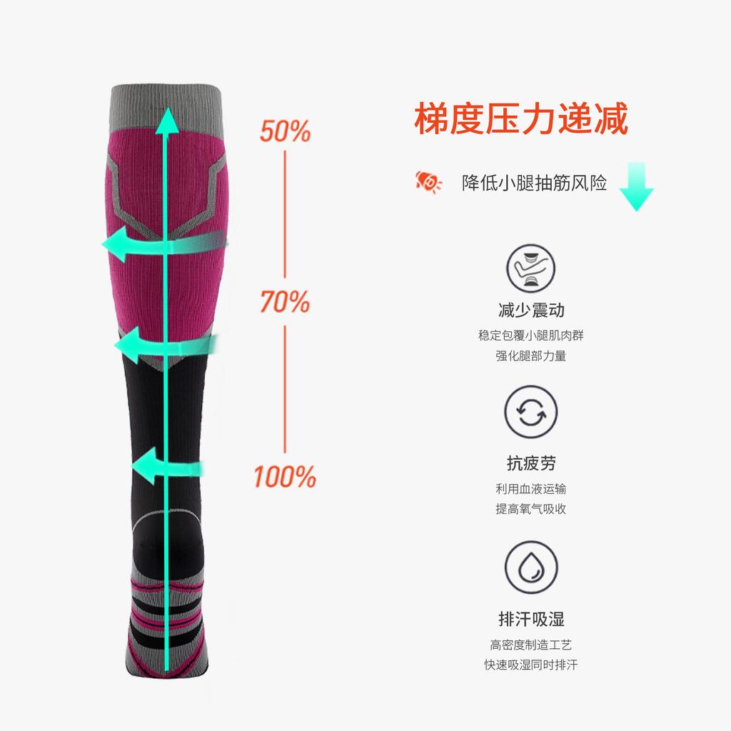 Беговые фитнес длинные компрессионные гольфы до икры, носки для занятий спортом на открытом воздухе, мужские носки