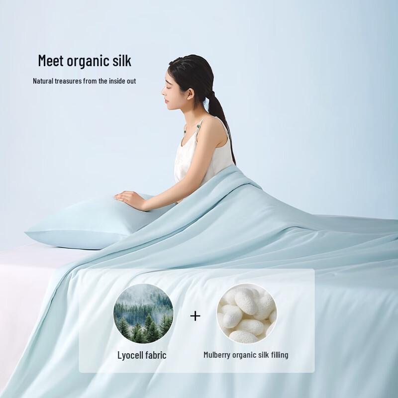 Mercury Home Textiles 100% Silk Summer Cooling Quilt