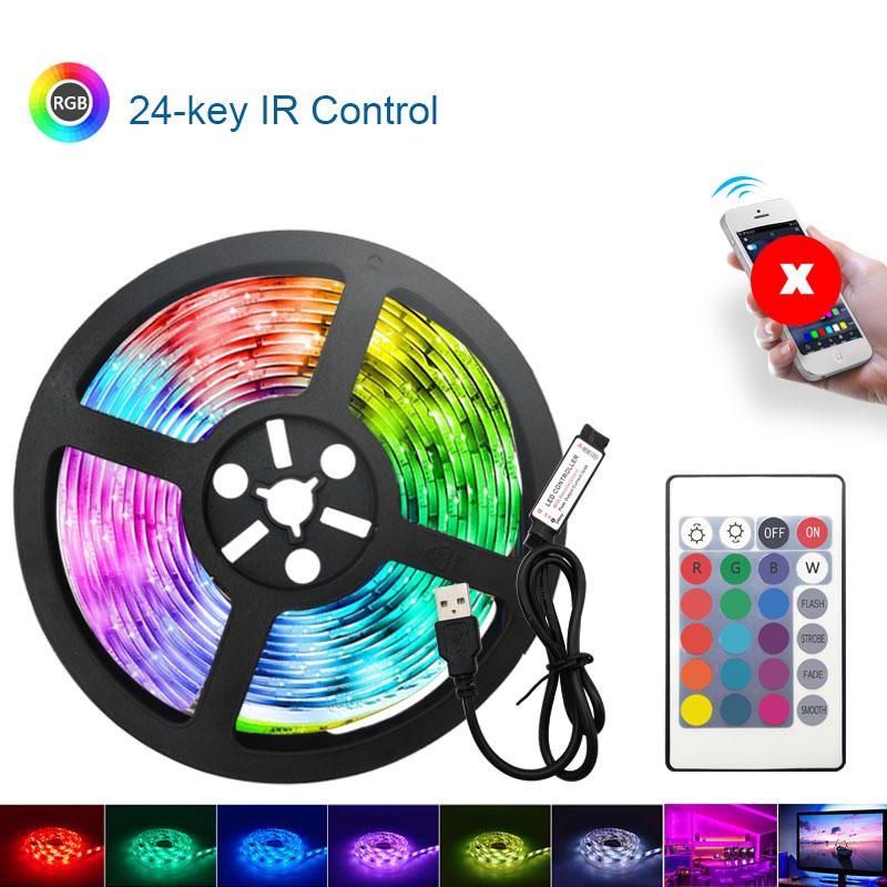 Умная светодиодная лента RGB с управлением через WiFi, Bluetooth и приложение, 1-20 м, гибкая подсветка для телевизора, для декора комнаты, вечеринки