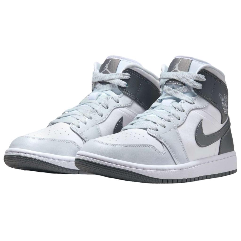 Женские кроссовки Air Jordan 1 Mid White Smoke Grey Pure-Platinum BQ6472-113