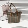 Large Capacity Tote Bag, Fashionable Shoulder Bag, Woolen Plaid Underarm Bag, Foreign Style Versatile Commuter Bag