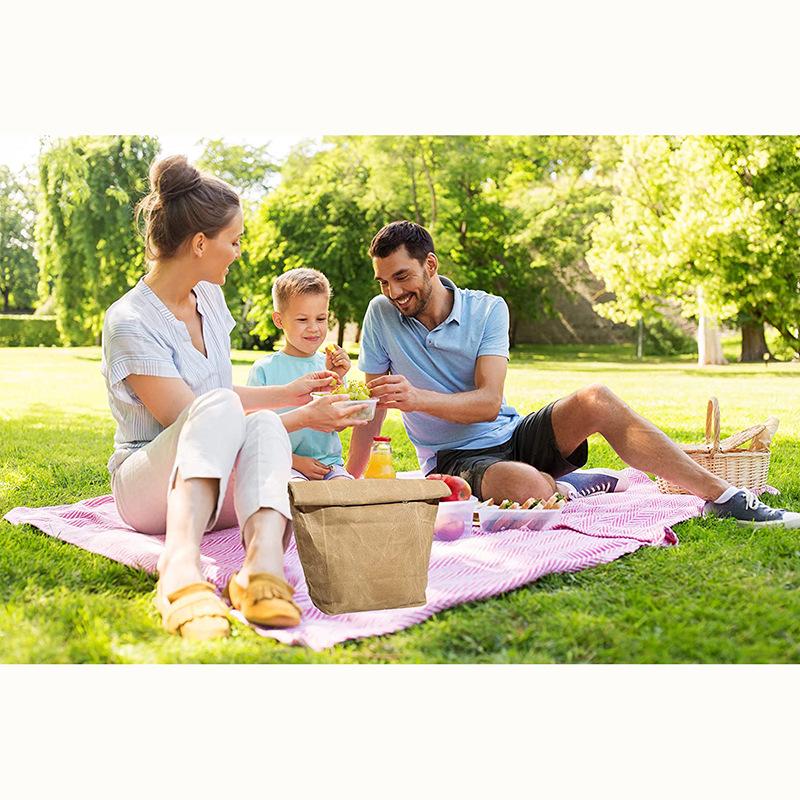 80L Insulated Cooler Carryall Lightweight Foldable Lunch Carryall Outdoor Use 8A Oil Wax Canvas Lunch Insulated Carryall Picnic Camping Food Carryall