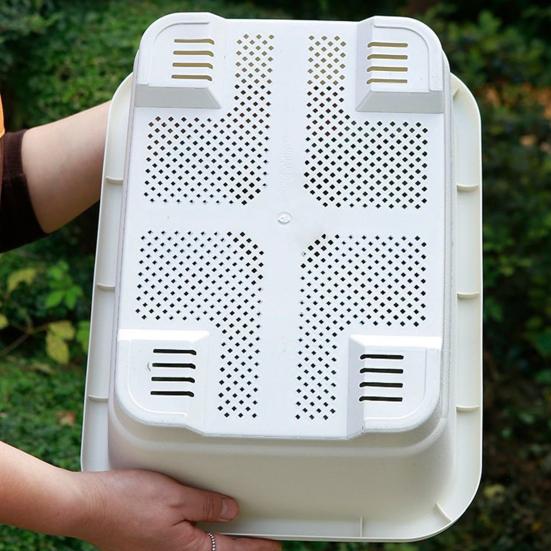 Прямоугольный цветочный ящик с сетчатым дном, цветочный горшок с поддоном, многоразовое балконное кашпо