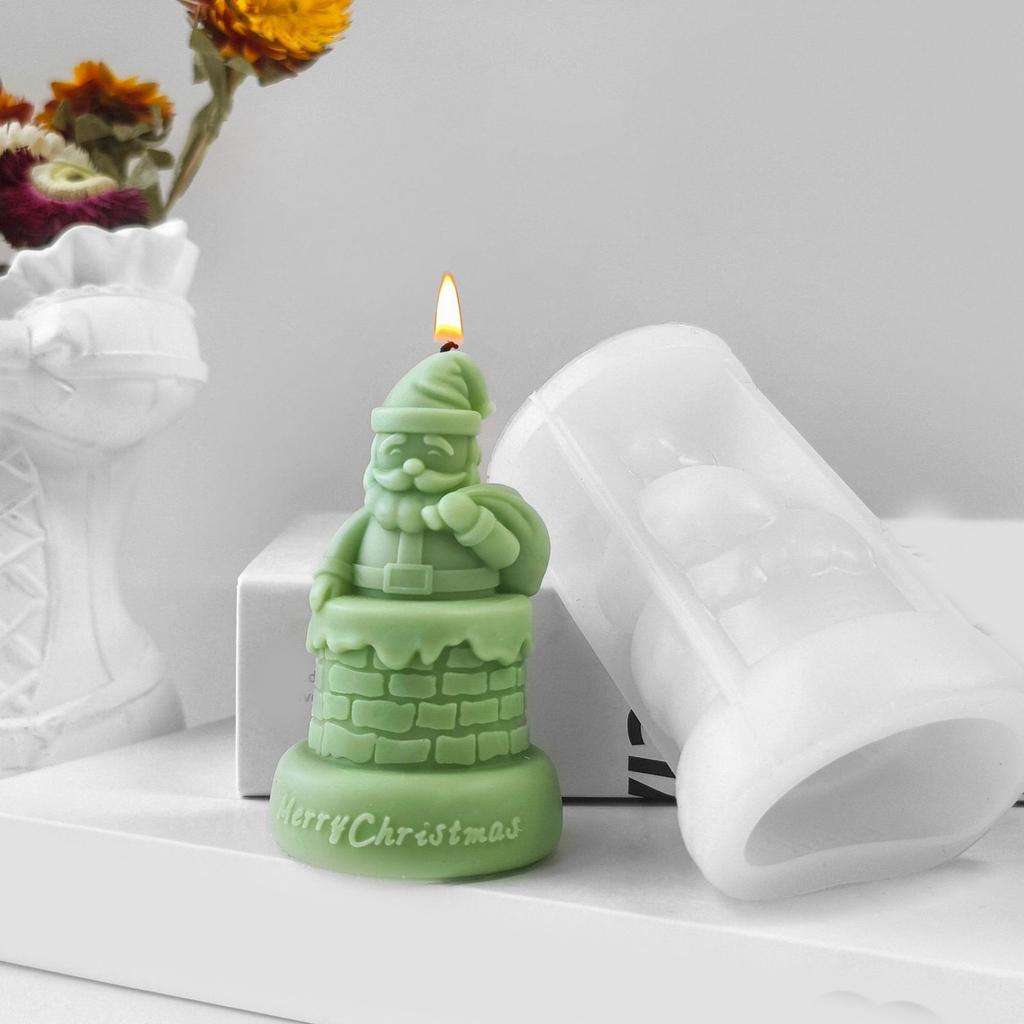 Рождественская силиконовая форма для свечей Санта-Клауса, креативная форма Санты, ароматизированная силиконовая форма для изготовления свечей для рождественской вечеринки