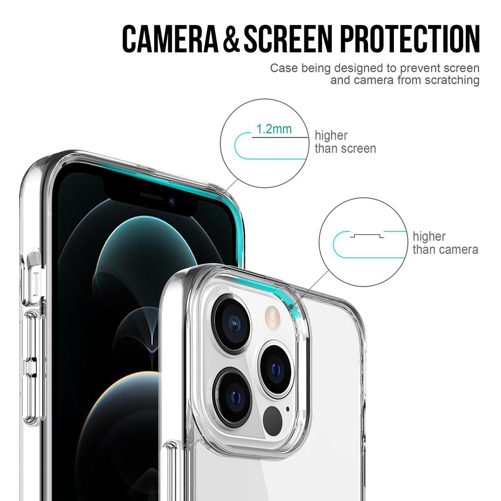 For iPhone 11 12 Mini 13 14 Pro Max 6 7 8 Plus X Xs Max Xr Space Transparent Cover Bumper High Hardness Acrylic Clear Phone Case