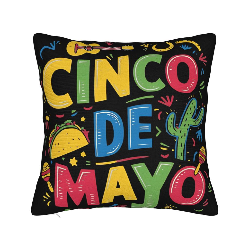 Decorative Pillowcase Cinco De Mayo Accessories Bedroom Pillow Case Cover Square Multi-Size