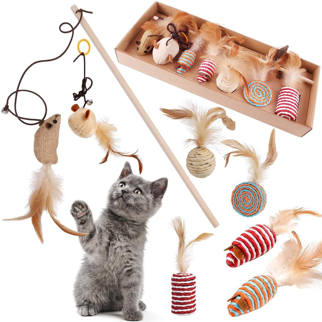 CANPLUS Cat Cat Chew Teeth Solitaire Durable Chew Scratching Stress Exercise Adult Cat Pet Supplies 7-Pack Toys, Teaser, Toy, Ball, Mouse, Kicker,