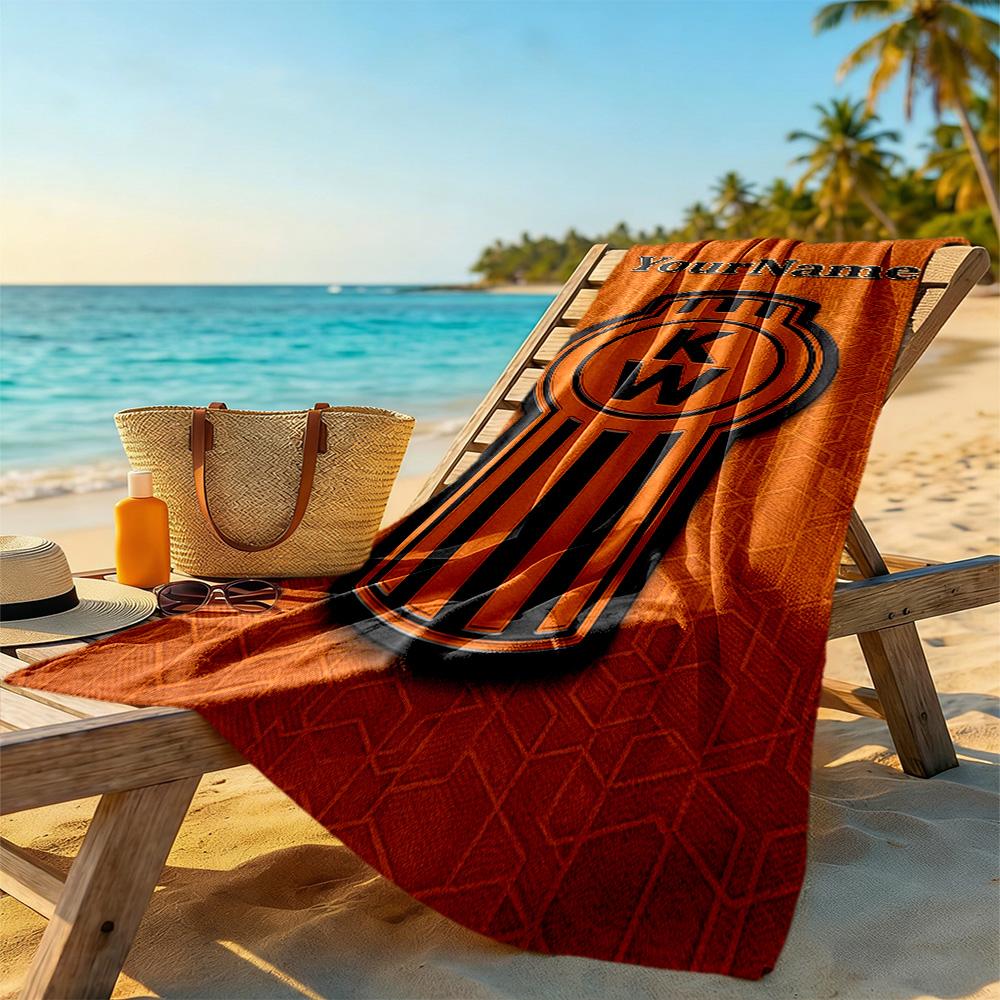 Kw Heavy Trucks Customize Your Name Beach Towel High Absorbency & Quick-Dry Perfect for Traveling Yoga Camping and Swimming