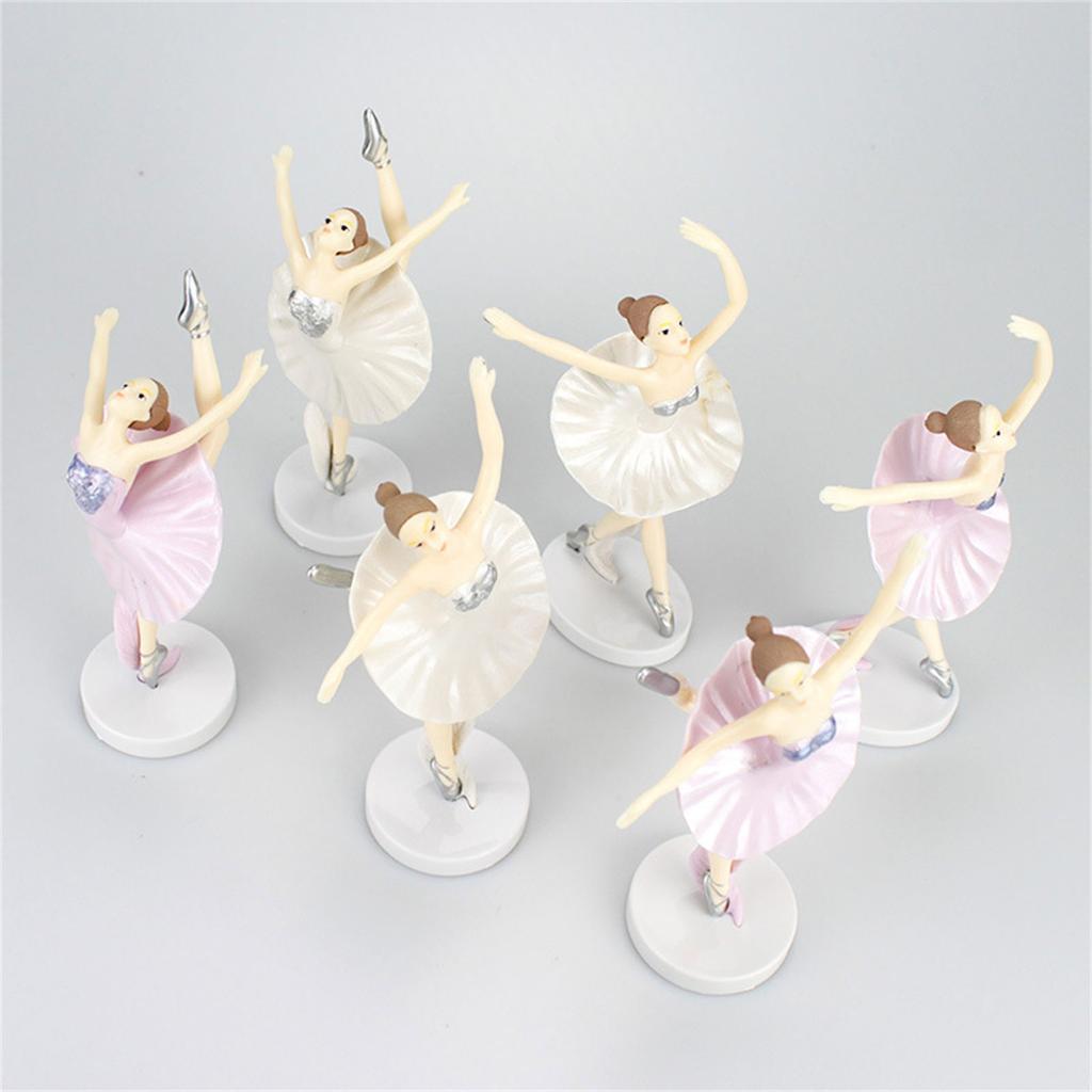 Charm Ballerina Cake Decoration Set Perfect for Ballet Party Favors Supplies Pink Ballet Girl Figure Cake Decoration