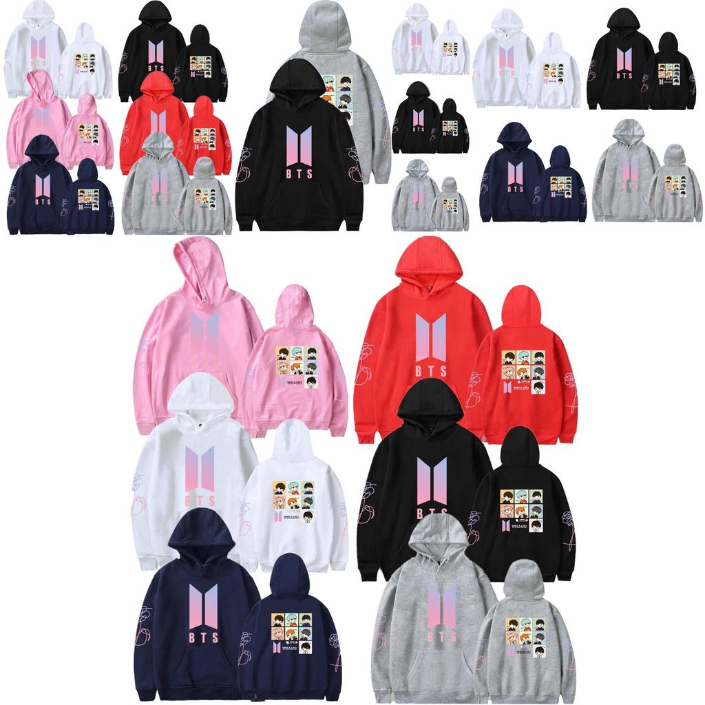 Bts Hoodie With Embroidered Graphic Cotton Fleece For Youth Casual Wear