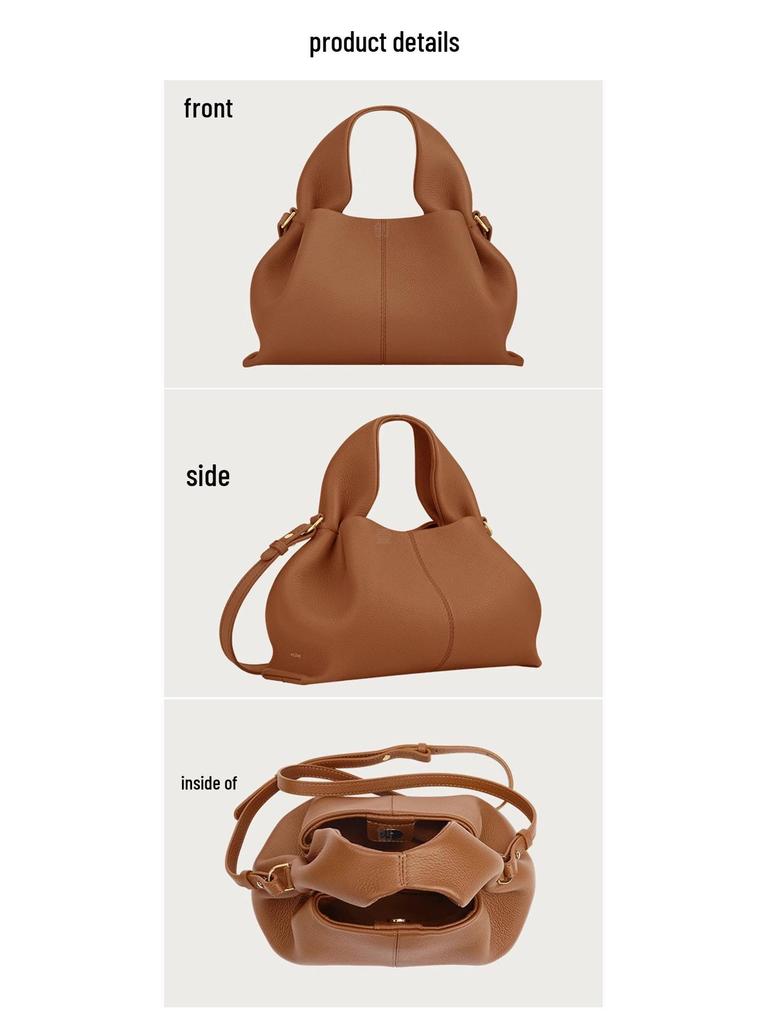 Pol Cloud Сумка-пельмень из натуральной кожи класса люкс в ретро французском стиле