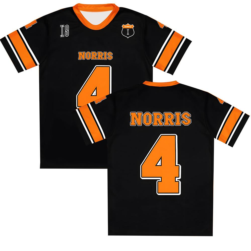 Футбольная футболка LandoNorris LN4 Racing Tee Удобная модная одежда Футболки с круглым вырезом с коротким рукавом