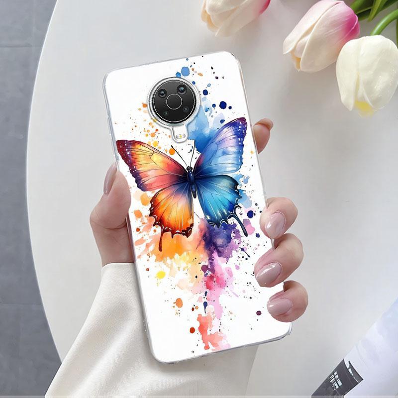 Для Nokia G10 G20 G21 G11 Nokia6.3 Чехол Роскошный Чехол для Телефона Для Nokia 6.3 Бабочка Цветок Прозрачный Мягкий Силиконовый Защитный Чехол