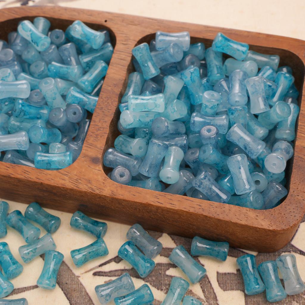 Стеклянные ореолы для окрашивания Бамбуковые бусины Бусины в старинном стиле Бусины ручной работы Аксессуары для бисера Глазурь Имитация нефрита Бусины Материалы