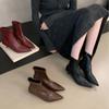 2025 новая корейская версия низкая голень острый носок тонкая низкая голень боковая молния Челси Мартин женские короткие ботинки