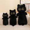Cartoon Black Siamese Cat Plush Simulation Cat Stuffed Plushie Long Giant Cats Plush  Christmas Toy