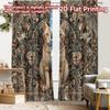 2pcs, 2D FLAT PRINTING Curtains (Without Rod) Mystic Cat Mandala Minimalist Holiday Curtains Versatile Fabric Curtains Art Deco