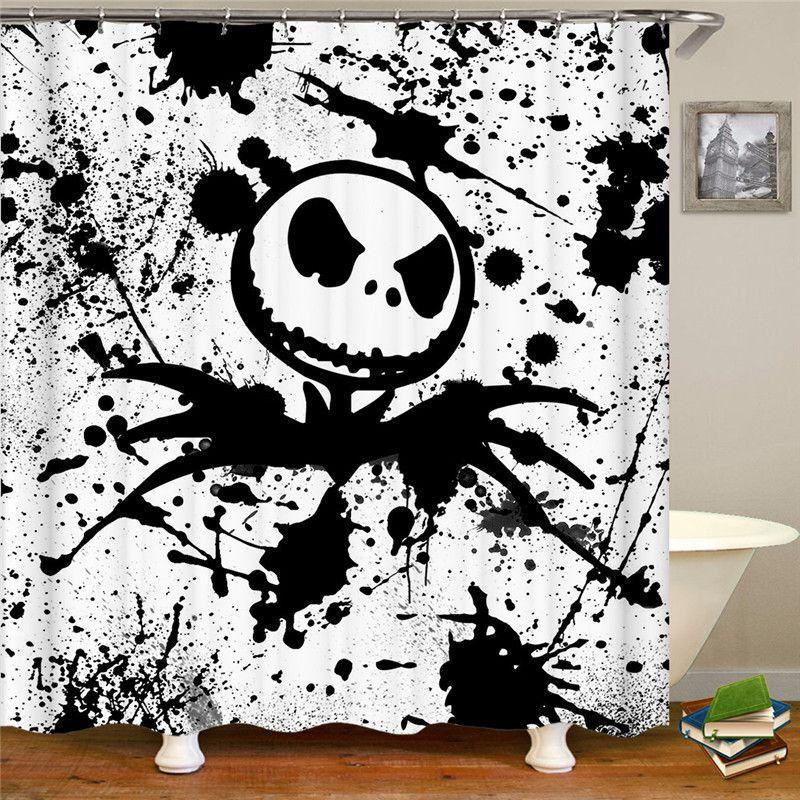 Soft And Comfortable The Nightmare Before Christmas Shower Curtain And Mat Set